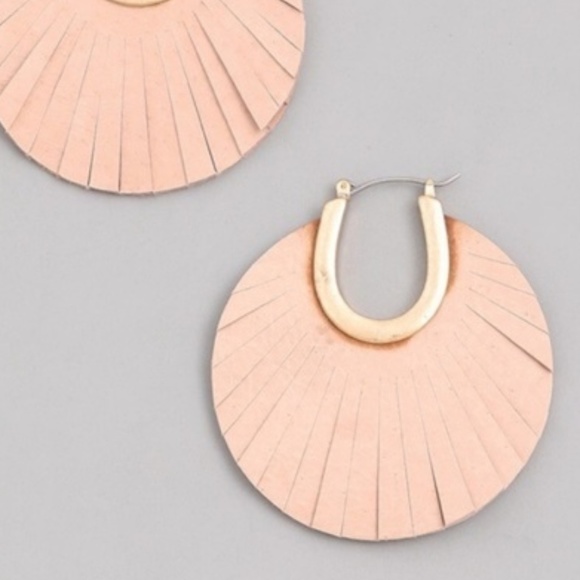 Slay Girl Vegan Leather Statement Hoop Earrings - Picture 2 of 2